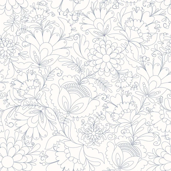 Padrão Floral Gráfico Sem Costura Vector Elementos Arte Popular Estilo — Vetor de Stock