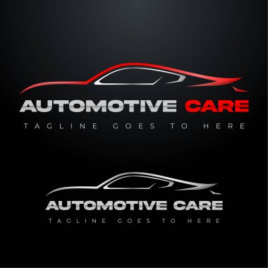 Araba logosu, otomobil logosu, otomotiv logosu. Spor aracı illüstrasyon, spor aracı simgesi.