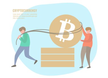İnsanlar ve bitcoin demir. 