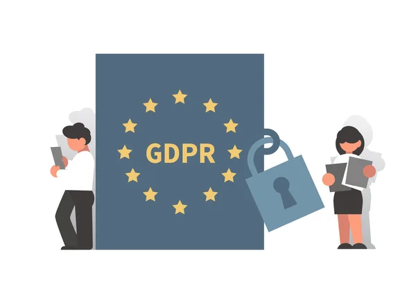 GDPR - Векторні ілюстрації — стоковий вектор