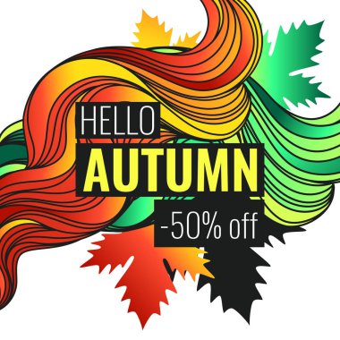 Sonbahar indirimler, yaprakları ile arka plan 