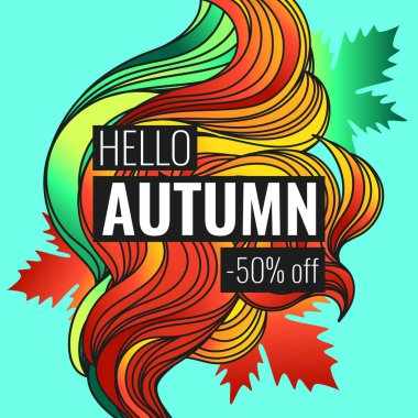 Sonbahar indirimler, yaprakları ile arka plan 