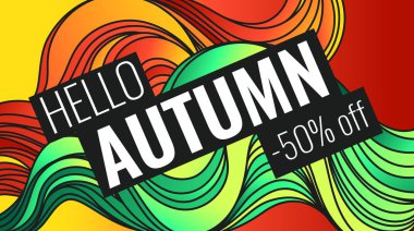 Sonbahar indirimler, yaprakları ile arka plan 