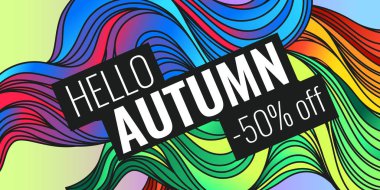 Sonbahar indirimler, yaprakları ile arka plan 