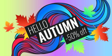 Sonbahar indirimler, yaprakları ile arka plan 