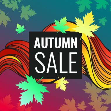 Sonbahar indirimler, yaprakları ile arka plan 