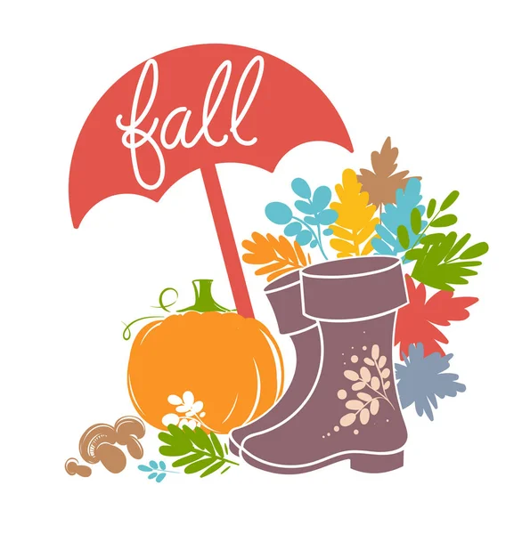 Heller Herbst Reihe von Illustrationen. — Stockvektor