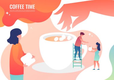 Küçük erkekler kahve yapmak