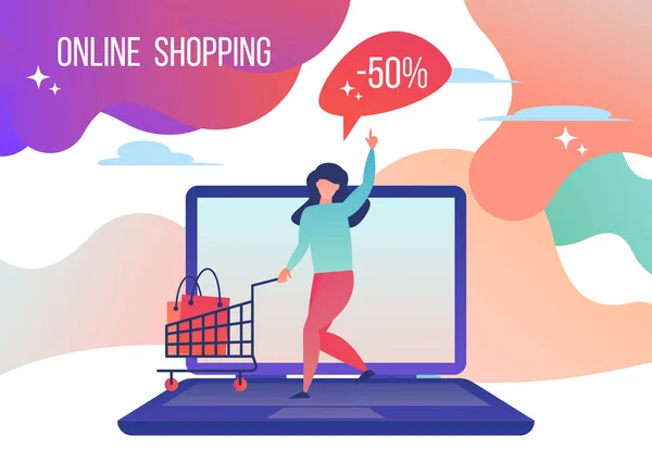 Online mağazada alışveriş kadın. 