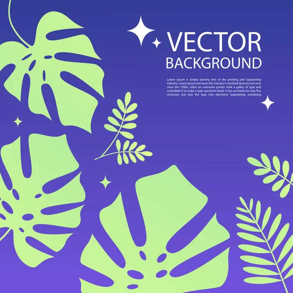 Hermoso vector de fondo de verano con hojas — Vector de stock