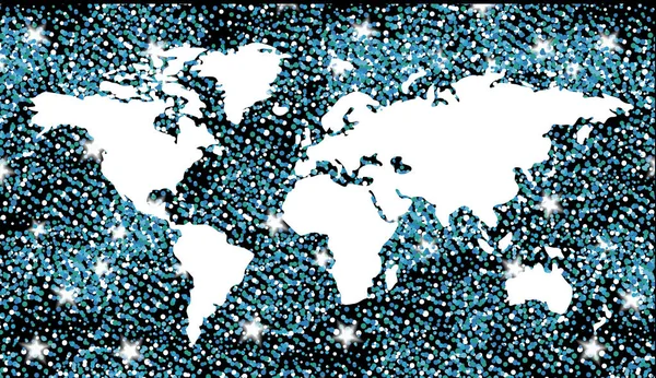 Mapa e estrelas — Vetor de Stock