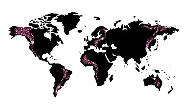 Ilustração Mapa Mundo Estilo Abstrato — Vetor de Stock