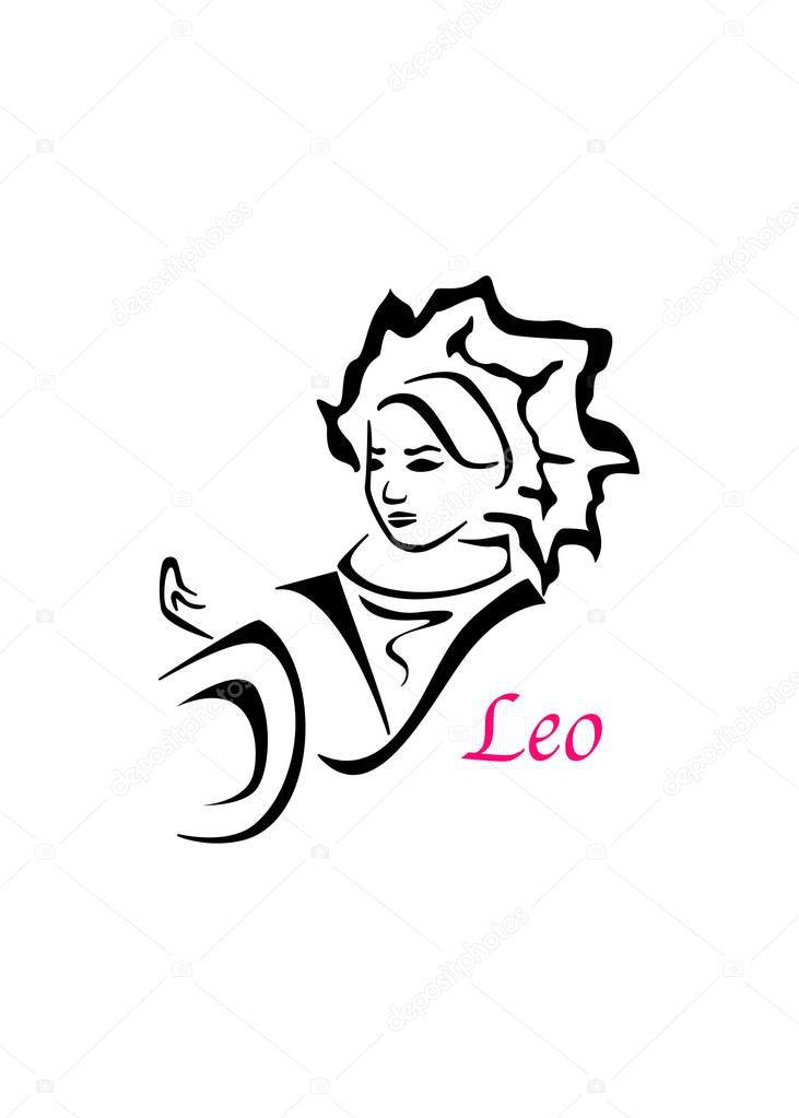 the illustration with the sign of zodiac - the leo.