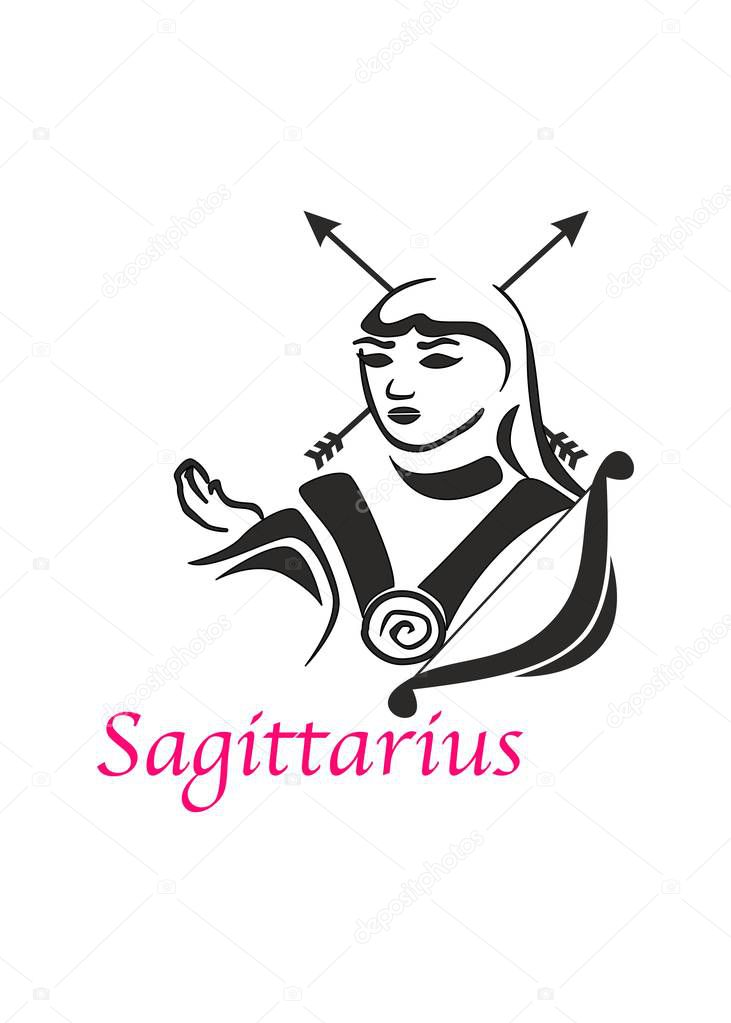 the illustration with the sign of zodiac - the sagittarius.