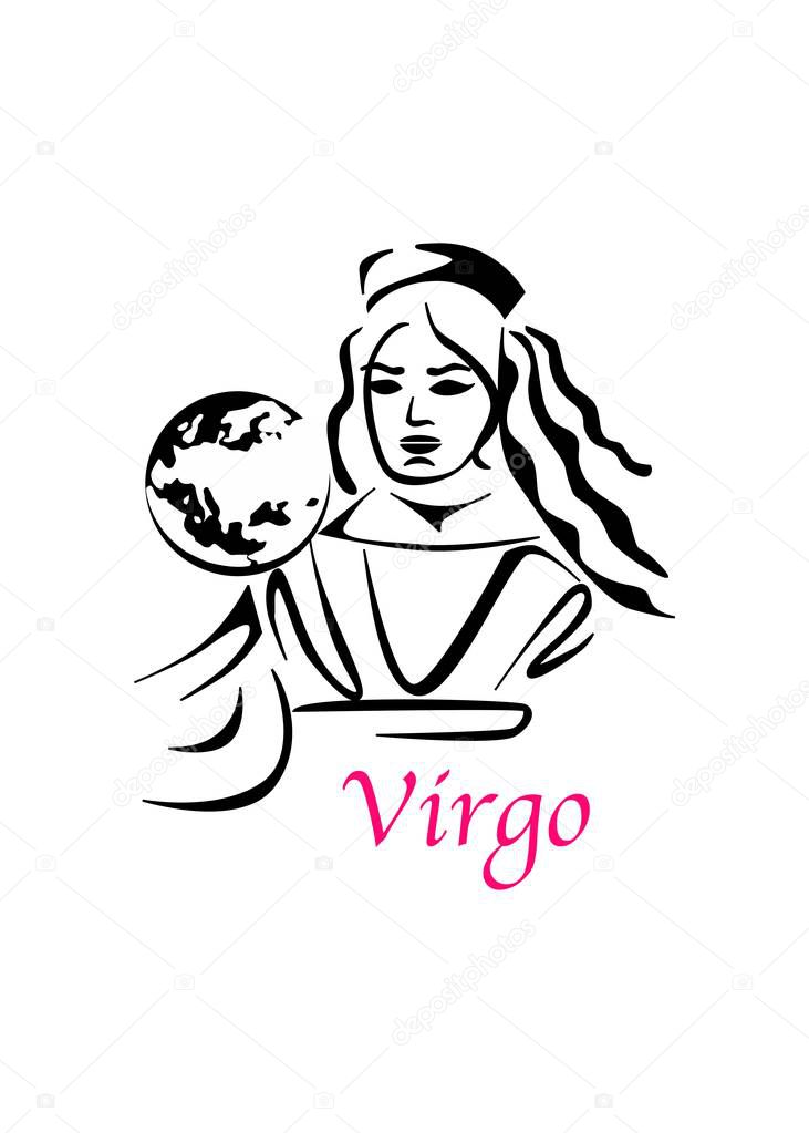 the illustration with the sign of zodiac - the Virgo.