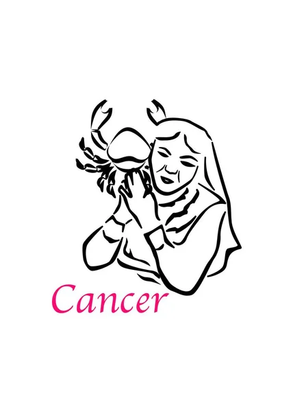 Illustration Avec Signe Zodiaque Cancer — Image vectorielle