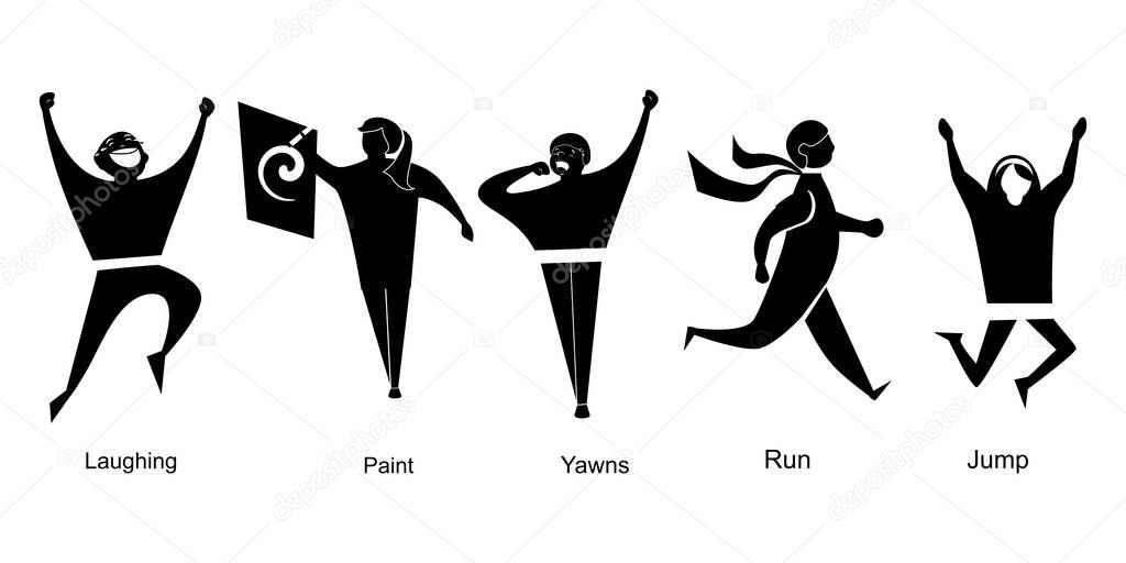 An illustration in the style of a flat design with different people.