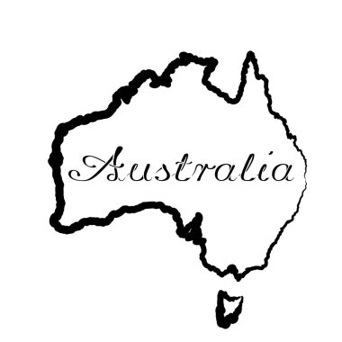 İllüstrasyon - soyut tarzda Avustralya Haritası.