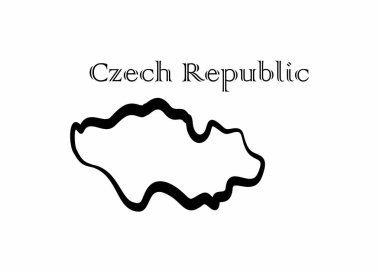 İllüstrasyon - soyut tarzda Çek Cumhuriyeti Haritası.