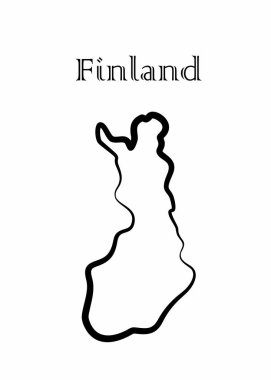 İllüstrasyon - soyut tarzda Finlandiya Haritası.
