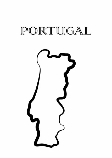 Illustration Map Portugal Abstract Style — Stock Vector