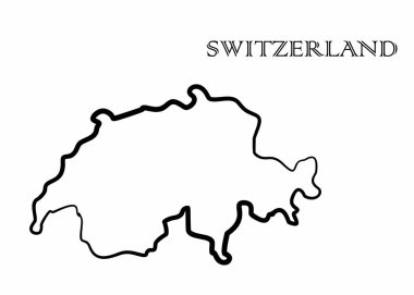 Illustration - map of the SWITZERLAND in abstract style. clipart