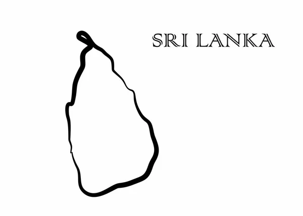 Illustration Karta Över Den Sri Lanka Abstrakt Stil — Stock vektor