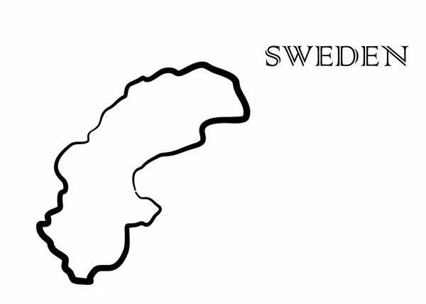 イラスト 抽象的なスタイルでスウェーデンの地図 — ストックベクタ