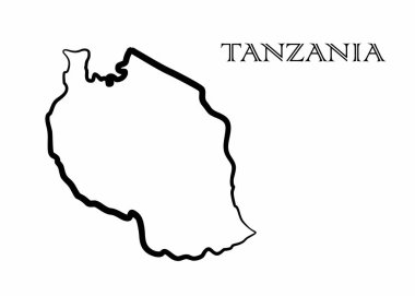 İllüstrasyon - soyut tarzda Tanzanya Haritası.