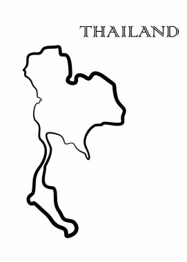 İllüstrasyon - soyut tarzda Tayland Haritası.