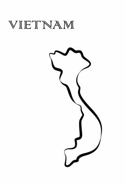 İllüstrasyon - soyut tarzda Vietnam Haritası.