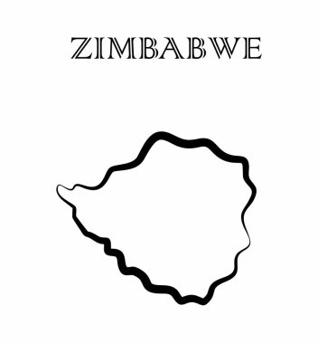 İllüstrasyon - soyut tarzda Zimbabve Haritası.