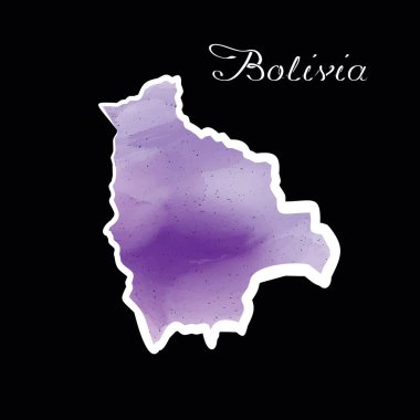 İllüstrasyon - soyut tarzda Bolivya Haritası.