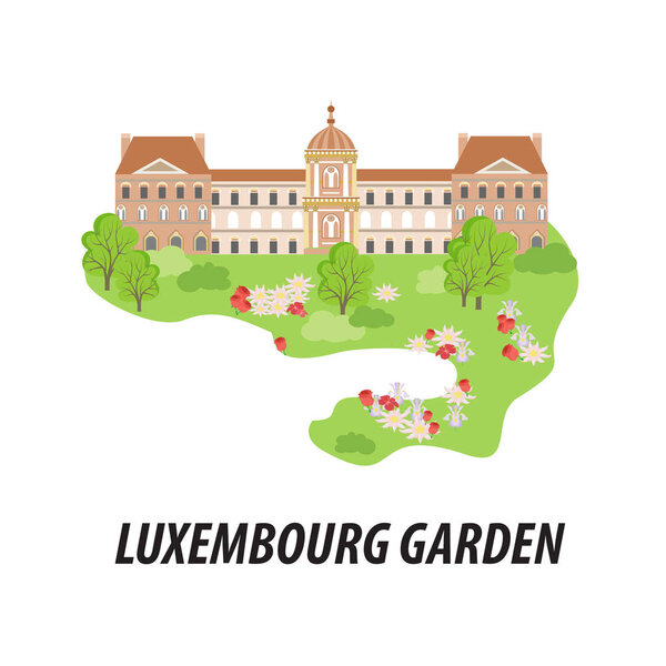 иллюстрация в стиле плоского дизайна на тему достопримечательностей Парижа
.