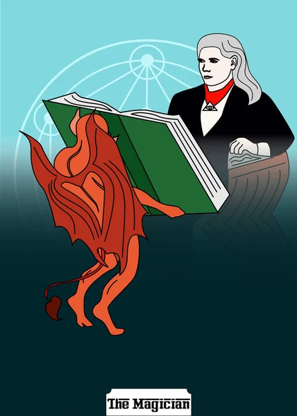 Иллюстрация Открытка Тату Волшебник — стоковый вектор