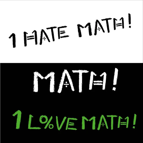 Illustrazione su sfondo nero sul tema della scuola e della matematica — Vettoriale Stock