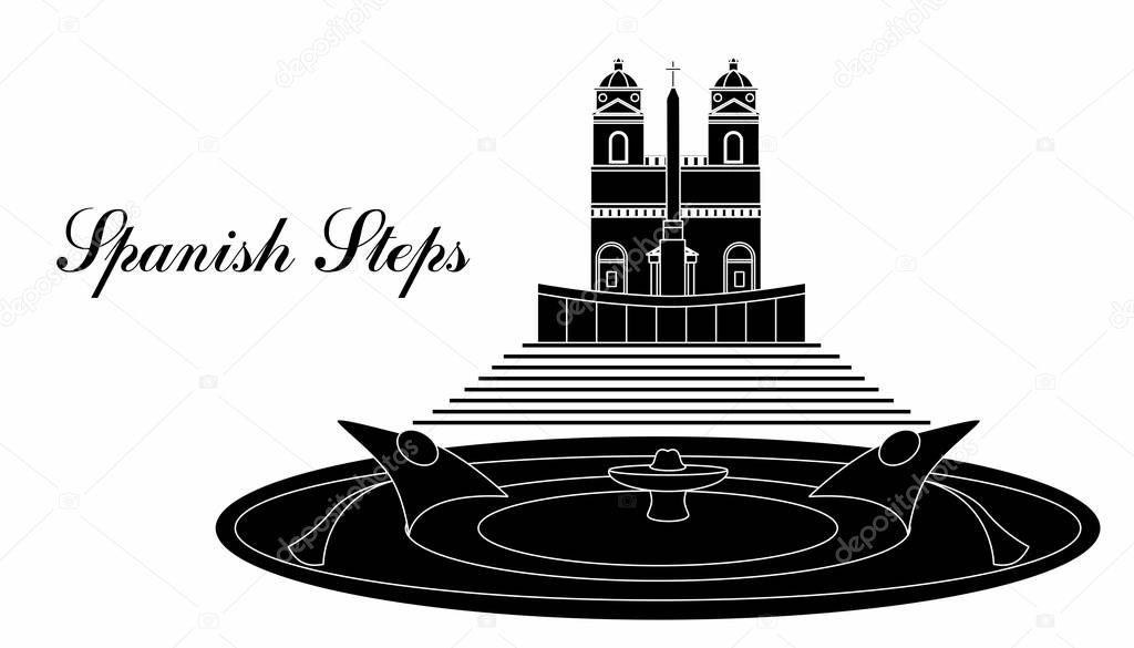 illustration in the style of a flat design on the theme of the spanosh steps.