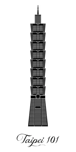 The Taipei 101 tema üzerinde düz bir tasarım tarzı Asya'da çizimi.
