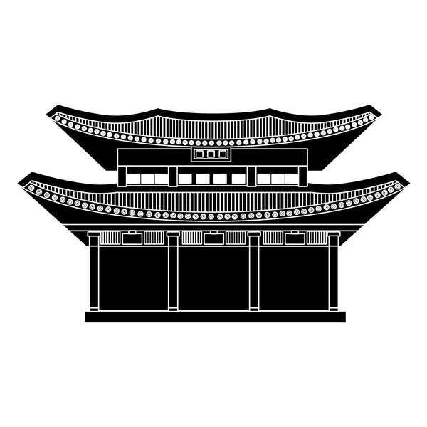 Illust Estilo Diseño Plano Tema Del Palacio Gyeongbokgung — Vector de stock