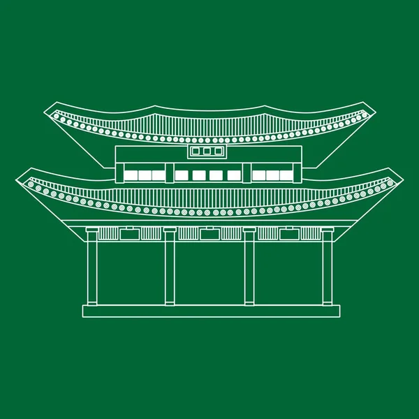 Obrázek Stylu Plochý Design Téma Gyeongbokgung Palace — Stockový vektor