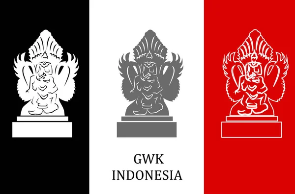 Endonezya Tema Üzerinde Düz Bir Tasarım Tarzı Ayarla — Stok Vektör