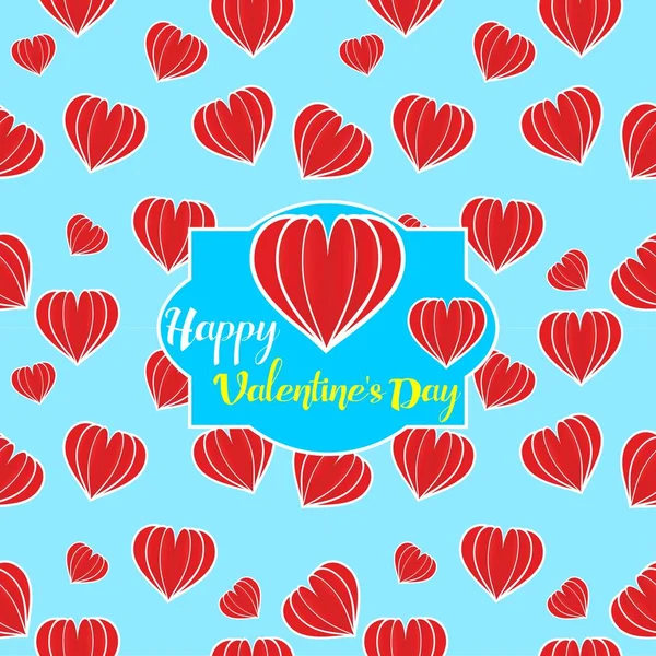 Illustrasjon Valentinsdag Med Flat Design Med Hjerter – stockvektor