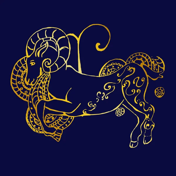Illust Una Hermosa Imagen Con Signo Del Zodíaco Aries — Vector de stock