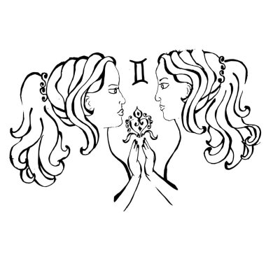 burç ile çizim tarzında illüstrasyon