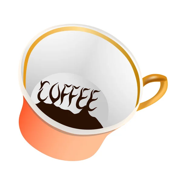 Иллюстрация Кофе Красивая Чашка Кофейная Площадка — стоковый вектор