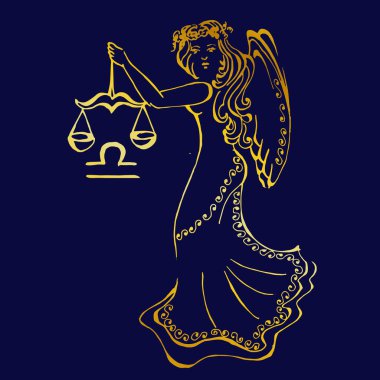 illüstrasyon - burç ile güzel bir görüntü - terazi.