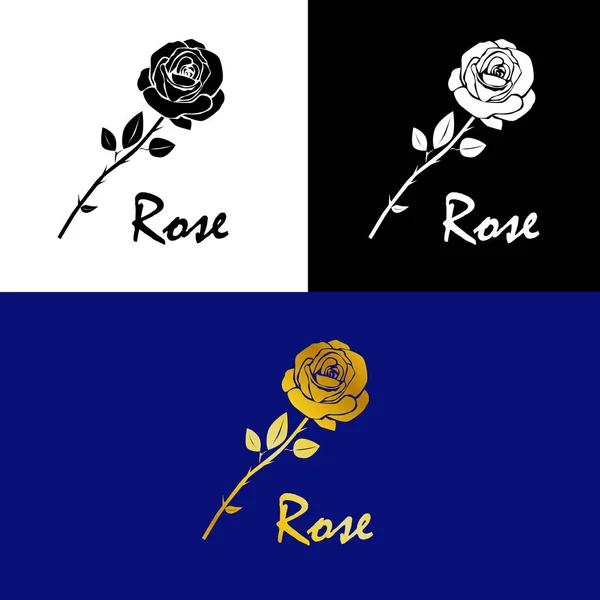 Логотип Тему Природы Красивым Цветком Розы — стоковый вектор