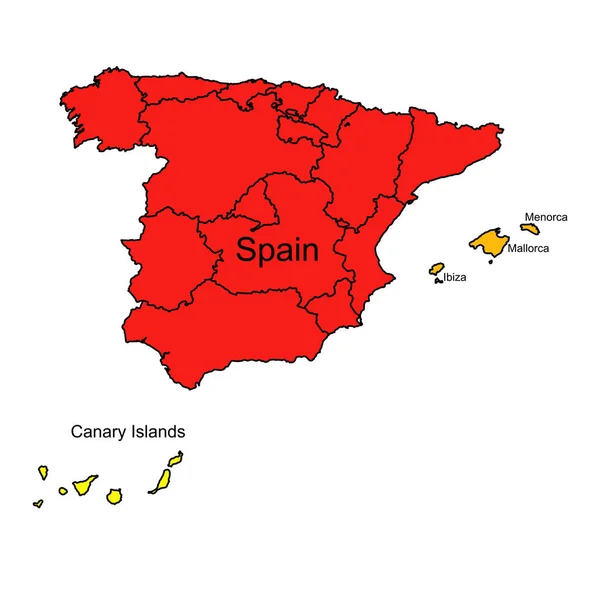 Ilustração Sobre Tema Geografia Cartografia Com Mapa Espanha —  Vetores de Stock