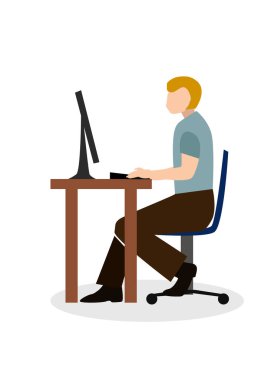 kişinin portreleri ile malzeme tasarımı tarzında illüstrasyon.