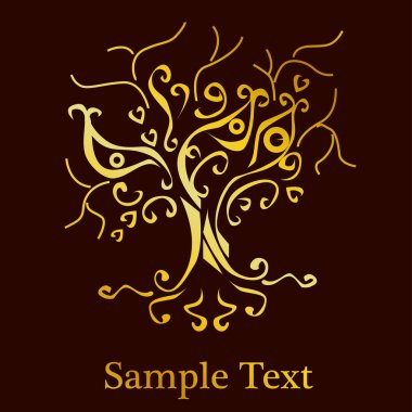 güzel ağaç ile yoga teması illüstrasyon